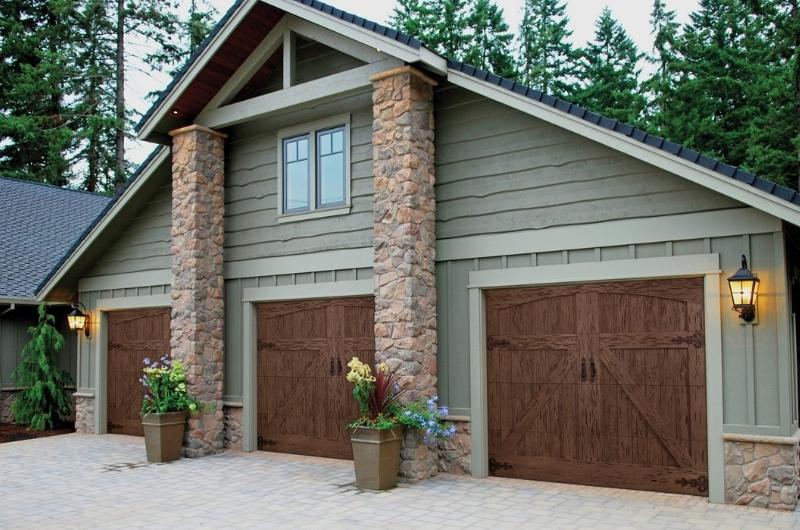 walnut wood garage doors