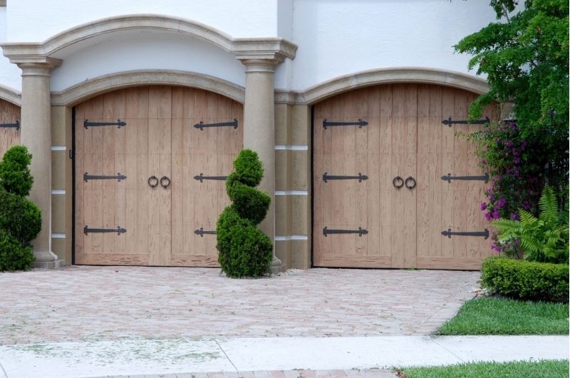 wood veneer garage doors